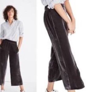 NWT Madewell Velvet Tapered Pleat Pull on Pant (S)